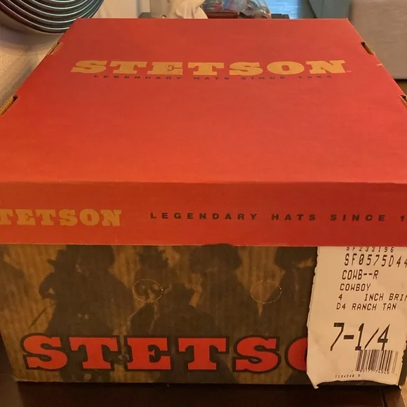 Vintage Stetson D4 Ranch Tan 4” Brim Cowboy Hat Size 7 1/4 MADE in USA PRICE… - Picture 12 of 16